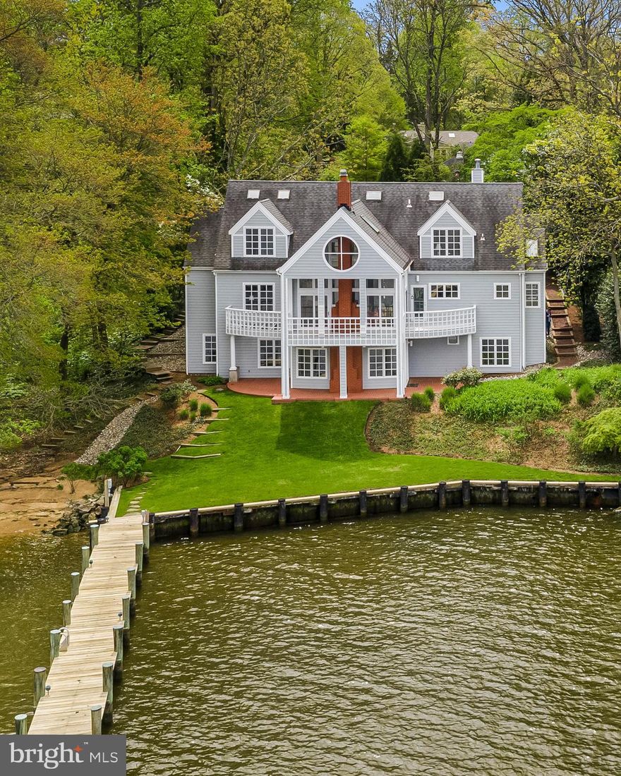 Annapolis, Severn River Waterfront in the community of Wardour....minutes from City Dock but you feel like you are in your own private oasis.  Water Views from almost every single room in the house on all three levels. The water depth is great....a J 42 fit nicely at the end of the dock and drew 6'6". The enchanting pergola at the entrance sets the tone for the architectural surprises throughout the home...this is a special one.