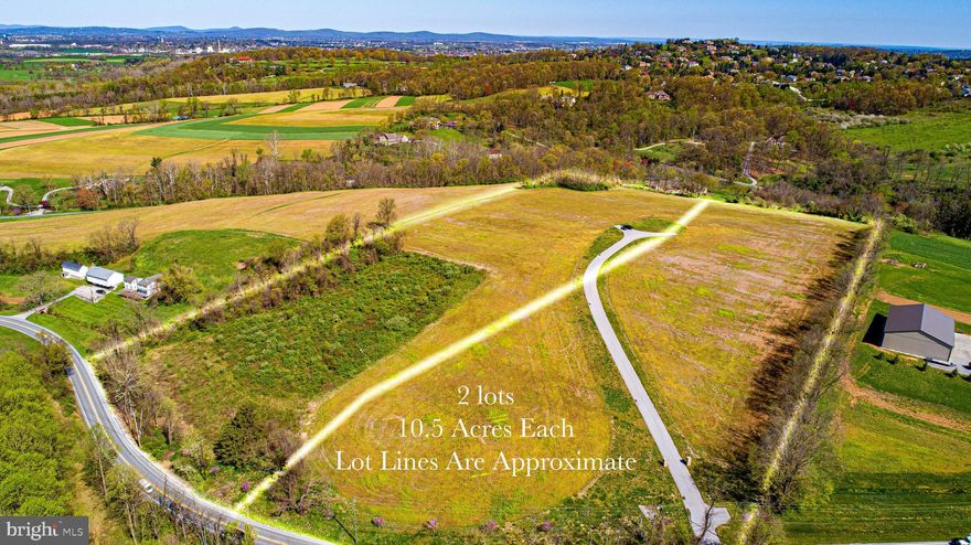 Welcome to this prime land offering nestled in the heart of York County, just a quick 5-minute drive from I-83. Here, 21 acres of pristine landscape beckon, perched atop a scenic hill that affords breathtaking vistas. This idyllic setting offers the perfect blend of convenience and tranquility, boasting proximity to amenities while surrounded by the serenity of nature and seclusion.

Included in this remarkable opportunity are two expansive lots, each spanning 10.5 acres, offering versatility and potential. Whether you choose to purchase one for your custom-built home and capitalize on the other, or seize the entirety of 21 acres to craft your dream estate, the possibilities are boundless.

Zoned agricultural, this property invites a multitude of endeavors, from equestrian pursuits to agricultural ventures and beyond. Embrace the freedom to bring your vision to life amidst this picturesque backdrop.