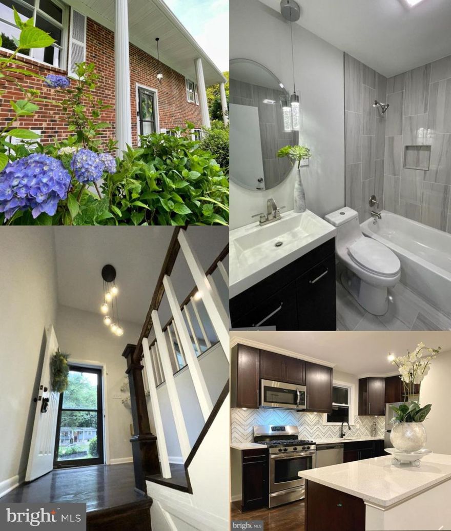 Be the first tenant to enjoy this newly renovated beautiful single-family house with 5 bedrooms and 3 full baths.
The interior of the house has an inviting open space, featuring newly refinished hardwood floors in the upper level. The master bedroom comes with its own private full bath. All bathrooms have ceramic tile, beautiful light fixtures and Bluetooth speaker fans. The kitchen has been tastefully designed with a modern look to it, featuring granite countertops, stainless steel appliances and ceramic backsplash.  The lower level has 2 bedrooms, 1 full bathroom, laundry room and large family room with a wood burning fireplace for those cozy nights, large sliding door to walk you to a large deck where you can enjoy gatherings and barbecues, feel free to walk around and enjoy the uniqueness and beauty of its gardens. House is conveniently located just few miles from The MGM Casino, Tanger Outlets, and a short drive to DC and  VIRGINIA . Agents, please read remarks and Thanks for showing!