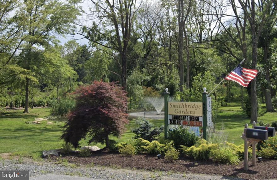 Welcome to 508 Smithbridge Rd, a 9 acre parcel (508 Smithbridge is roughly 7 acres and the sale includes adjacent 1.88 acres parcel # 13-00-00761-01 with total taxes of $3,692) in the heart of Garnet Valley!  This large/level parcel is currently being utilized as Smithbridge Gardens Nursery and can continue to be run as a nursery or other agricultural business use. The home situated in the R-2 Residential District of Concord Township.  The existing property was originally a barn and is registered as a Historic Resource of Concord Township dating back to 1790, but has had many updates in the 200+ years it's been standing.  The building is currently being used as offices on the first floor, while the 2nd floor consists of a recently renovated oversized 1 bedroom apartment.  There are several large storage areas throughout the building. There is a rear patio with pergola that has a convenient finished space a few steps away featuring a kitchenette, full bath and large open area.  The grounds also offer a 2 car detached garage, a large workshop/storage area, ponds and more… Build your dream home, subdivide and build several homes or operate your own nursery. Only a stone's throw from major shopping districts, Garnet Valley Schools, Rachel Kohl Library and the kids dream playground.  All showings are by appointment only.  Please do not walk the property during business hours.  Smithbridge Gardens, LLC is not being sold in conjunction with the sale of the property.