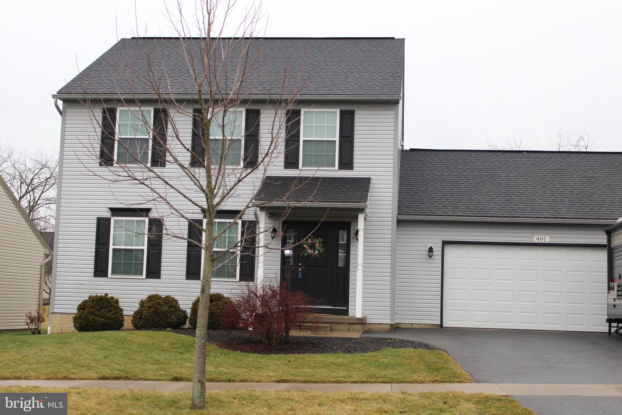 Drive into this lovely home and you will see a peaceful setting and nice neighborhood to call home. When you enter the home, you will see how well-kept it is as it waits to greet you in your new home. The spacious kitchen has stainless steel appliances and an island that offers additional work space for preparing those meals. It is large enough to relax at the eat-in area as you visit with your family and friends. You also have a sliding door to the back patio to enjoy the view of nature. The formal dining room allows your guests to relax and enjoy their meal without looking at the pots and pans still in the kitchen. With a spacious living room you and your guests may enjoy a quiet visit. The 1/2 bath on the first floor makes it convenient for you and your guests. Upstairs you find a laundry room, two bedrooms and a full bath, while the primary bedroom has its own full bath with two sinks plus a walk-in closet. The basement remains unfinished for you to decide on a family room or an office, etc. The two car garage and paved driveway offers private parking for your cars with enough room for your guests cars in the driveway. This home is in excellent condition and ready to receive its new owner.