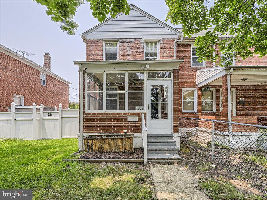 Come feel the pride of ownership in this sweet End of Group Townhome. The property is solid and clean with a positive vibe and a brand new roof that is less than a year old!
Cozy up on the enclosed front porch- the perfect place to sit and enjoy your morning coffee, or relax in the evenings.  The main floor features a bright, large living room with a gas fire place, and the kitchen was updated two years ago.
 Use your imagination in the lower level finished basement which is perfect for a den, office, or even a guest room,  and that's where you'll also find the 2nd full bathroom and laundry room.
There's plenty of room for outdoor entertaining in the private, fenced backyard...with a free-standing screened gazebo to help keep those pesky bugs away!
3526 McShane Way is conveniently located to both Dundalk Avenue and 695.
***The home is being sold As-Is. Seller to make no repairs***