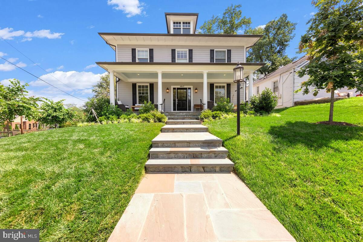 Available August 1st | Immediate Move-In. Welcome to 4917 Bayard Blvd, an architectural masterpiece in the highly sought-after Westbrook neighborhood. This nearly 6,000-square-foot residence—crafted in 2019 by acclaimed Churchill Builders—sits gracefully on an oversized, fenced lot, offering both privacy and a lush backdrop for outdoor living. Step inside to discover soaring 10-foot ceilings, expansive windows that bathe the interiors in natural light, and exquisite rift and quartered white oak flooring that sets a tone of refined elegance throughout. At the heart of the home is a chef’s kitchen designed for both function and beauty, featuring a grand island, marble countertops, a gas range, wall oven, and a spacious walk-in pantry—perfect for everyday living and effortless entertaining. The open floor plan seamlessly blends timeless charm with modern luxury, highlighted by formal living and dining rooms ideal for sophisticated gatherings. A true two-car (SUV-sized) garage, a dedicated home office, and a bonus attic space ideal for extra storage add everyday practicality. Throughout the home, high-end appliances, custom cabinetry, and spa-inspired bathrooms elevate the experience to exceptional standards. Upstairs, four generously sized bedrooms each feature their own en-suite bath, creating private retreats for family and guests. The lower level offers a spacious recreation room, an au pair suite, and additional storage to accommodate every lifestyle need. Outside, the expansive backyard is a serene oasis—perfect for al fresco dining, quiet evenings, or entertaining under the stars. This home falls within the boundaries of Westbrook Elementary, Westland Middle School, and Bethesda-Chevy Chase High School—three of the region’s most highly regarded and top-performing public schools. Perfectly positioned just moments from Spring Valley, Westbard Square, and Friendship Heights, this luxurious, move-in ready home places you in the heart of a vibrant, walkable community. The location is truly unbeatable—with the Friendship Heights Metro and multiple bus lines just a short stroll away, offering a quick 15-minute commute to downtown D.C., easy access to Georgetown, and seamless connections to Dulles and Reagan National Airports. Enjoy three Whole Foods Markets within 1.5 miles, a lively mix of shops, restaurants, and amenities just minutes from your doorstep, and beautifully curated interiors that reflect a lifestyle of light, space, and understated elegance.