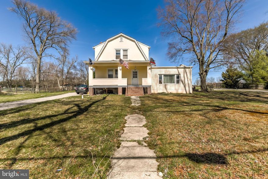 Spacious Dutch colonial sitting on .4 acre lot, with 3 bedrooms, 1.5 bathrooms and detached garage. Please excuse the mess! Long term tenant just moved out, and seller is in the process of deep cleaning. This home is ready for an owner’s touch! Move-in and make it your own.  Location, location, location! Only 1 mile to  Angel Park, and 15 minutes to Gunpowder Falls State Park. Enjoy a community surrounded by vibrant outdoor adventures! Home is also located in the highly ranked Honeygo Elementary School district. This is the remainder of a new subdivision, with 6 new homes to be built where barn is located.  Buy now, and watch your equity rise with your own updates and surrounding developments!  With just under 2,000 square feet above grade, the upper level has 3 large bedrooms and one full hall bathroom. The first level features a large living room with stone-front fireplace, dining room, full kitchen, and second living room or dining  area. Need storage? The  unfinished basement is perfect, or finish it out to add extra bedrooms, bathrooms or other living areas. The home sits nicely off the road, with a long driveway providing ample parking. Rear patio has a firepit and outdoor BBQ, great for entertaining. Or take it easy and admire the horse farm and green pastures across the street from your front porch. Serenity and space in Perry Hall!