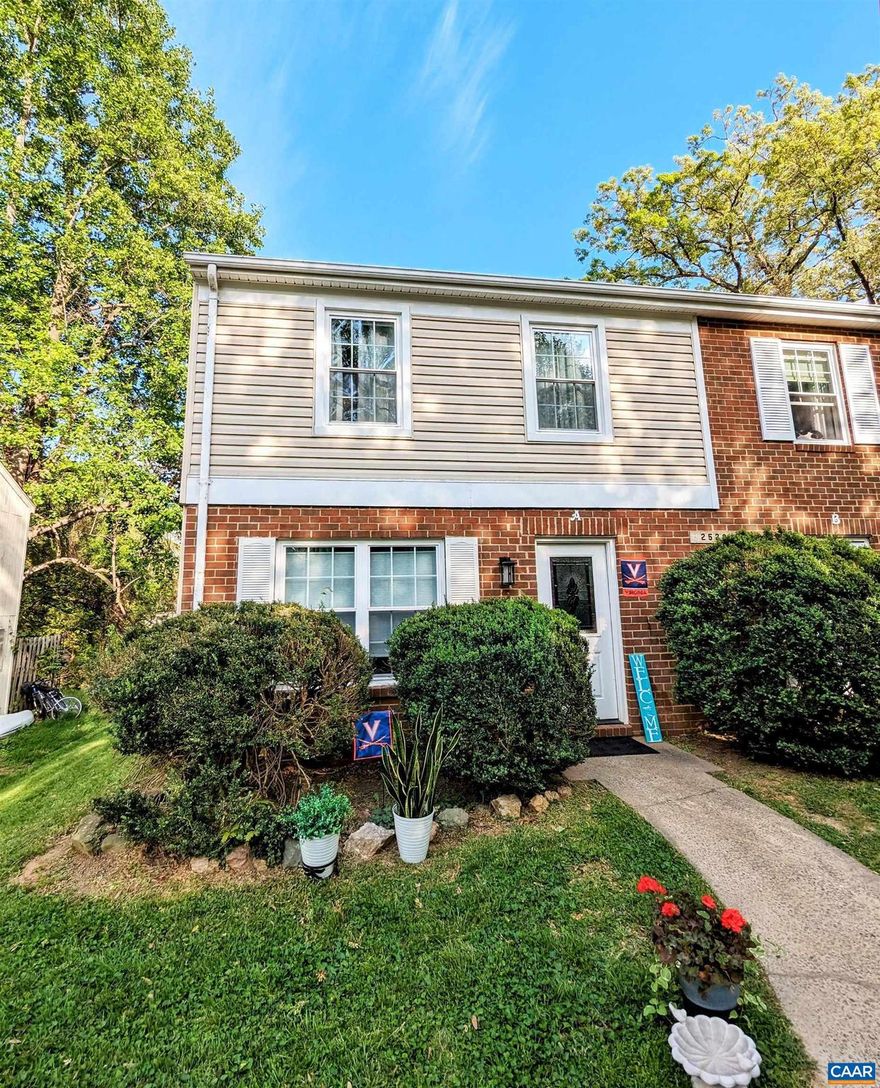 3 Bedroom duplex available now in quiet cul de sac neighborhood, 2 miles to UVA Health System. First time available since content residents rented for 5 years! Unit is owned/maintained by licensed contractor. New plank flooring on first floor, freshly repainted Nov. 2023. Appliances include refrigerator, dishwasher, new GE electric range, new microwave. Washer/dryer hook ups, central air and electric zone heat. Rent includes lawn care/trash pick up; tenant pays water/sewer, electric, internet utilities. Off-street parking, close to Wegmans, 5th Street Station, I-64. Pets considered (one adult spayed cat preferred).