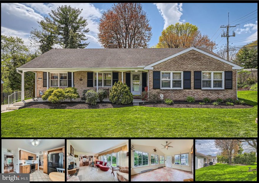 Rarely available brick rancher style home for sale in the desirable Towson community of Cromwell Valley.  Over, 3,700 total square feet of space inside this wonderfully maintained home, situated on nearly a 1/3 acre lot.  Updated custom designed kitchen featuring Corian countertops, ceramic tile backsplash, an eat-in breakfast nook, pull-out cabinet drawers, under-cabinet lighting, double pantries, stainless steel appliances and a double sink.  Gleaming hardwood floors in the living room, dining room and two of the three bedrooms.   Sunlight just pours into the living room from the extra large five foot tall bay windows.  Gas fireplace also in the living room.  Both full bathrooms have been recently completely renovated.  Primary bedroom features private bathroom, spacious closets and a separate custom made built-in closet system.  All bedroom closets are made and designed by California Closets.  Spectacular rear addition 4 season sunroom with vaulted ceilings, and separate heating source.   Relax out back on one of the two stone paver patios, overlooking the large and level yard.  Beautiful landscaping and gardens throughout the property, featuring peonies, lilies, sun flowers, a crape myrtle tree, a white lilac tree, hydrangeas, a butterfly bush, hemlocks, ice plants and much more!  Notable updates include: 2017 concrete driveway, 2020 fridge, 2022 oven, 2024 microwave, 2019 dishwasher, 2015 heating & central a/c system, 2024 waterproofing basement system with lifetime transferable warranty, 2024 water heater,  updated roof with architectural shingles (30 year warranty) and gutter guards.