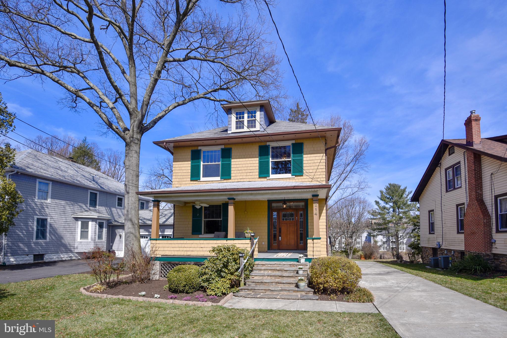 Sun drenched and ready to move in, this fantastic 5 bedroom 2 and a half bath home has been completely upgraded from top to bottom. Eat-in kitchen with updated SS appliances and two dishwashers - great for entertaining, mud room with built-ins, renovated bath, beautiful wood floors, 9 foot ceilings through out first floor and original mouldings. With a large yard, mature trees and landscaping, and a full-length covered front porch you'll want to call this home!