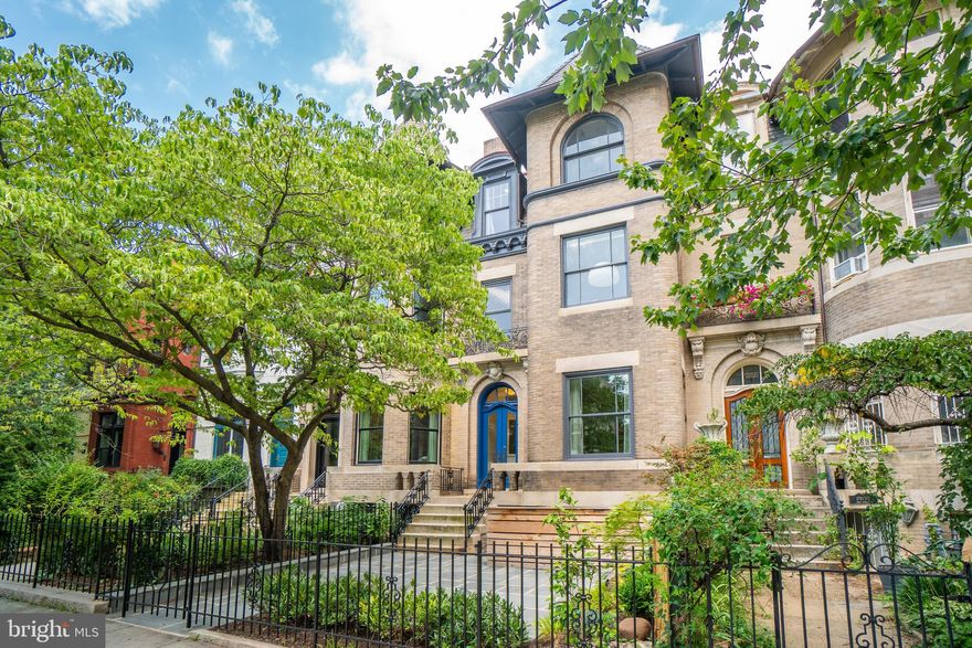 **OFFER DEADLINE: TUES (3/8) AT 2PM** THREE UNITS OF LUXURY IN DUPONT CIRCLE!  1723 19th Street offers a small, medium and large unit for the ultimate in flexibility for any type of owner: the owner-occupants as one or two individuals, who can occupy the middle 2-bedroom and rent the others for maximum flexibility and income; the owner-occupants as a larger group that can occupy the 3-bedroom unit and rent the other two units for a lot of income as well, or perhaps the non-occupant owner who rents all three units as short-term rentals or individual long-term rentals, both subject to DC law regulation.    No matter your choice, you will have a prize property in the heart of Washington's favorite neighborhood, on one of its most beautiful streets as well. Just a few blocks in any direction yields Metro, dining, shopping and work, and the feeling of your favorite European cities surrounds you with the scent of flowers in flower boxes, the visuals of ornate carved stone and fine wood detailing, the shade of developed trees standing tall, and the energy of happy people living life to the fullest, all around. UNIT 1 is a two-level unit with around 2200 sq ft on the main and lower floors, with 3 bedrooms, 2.5 baths, tall ceilings, a fireplace and new floors and lighting, with a bay window overlooking 19th Street. The kitchen opens to a large veranda that leads to a brick patio and the two-car parking with 220V electric charging station. UNIT TWO is the most exciting unit, with about 1700 sq ft and a two-story living room and stained glass window, plus an open granite and maple kitchen, dining area and private porch. It too has access to the patio and parking, and also features a primary bedroom suite with original leaded bay windows facing west and another fireplace. UNIT THREE is the cherry on top: a studio apartment or "hotel" suite that can be used on its own as a rental space or as a spill-over space for one of the other units-- rent it on AirBnB but block it off when the family comes to visit for an extra private suite! All units are recently renovated and feature thoughtful finishes and useful layouts for the maximum enjoyment of the space.  FOR THE POTENTIAL DEVELOPER: The advantageous RA8 Zoning allows ultimate flexibility: each floor could potentially be divided to make up to 8 units if desired. Buyer to verify all applicable zoning, rental and short-term rental laws and regulations and license requirements.