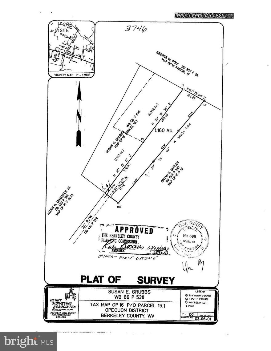 1.160 ACRE UNRESTRICTED BUILDING LOT BETWEEN MARTINSBURG AND SHEPHERDSTOWN.  SEPTIC ON PROPERTY. GREAT DEAL FOR THE MONEY. PROPERTY IS BEING SOLD "AS IS", "WHERE IS".  SELLER MAKES NO REPRESENTATIONS OR WARRANTIES AS TO THE CONDITION OF THE SEPTIC. PURCHASER SHALL BE RESPONSIBLE FOR DRILLING  A WELL ON SAID PROPERTY..