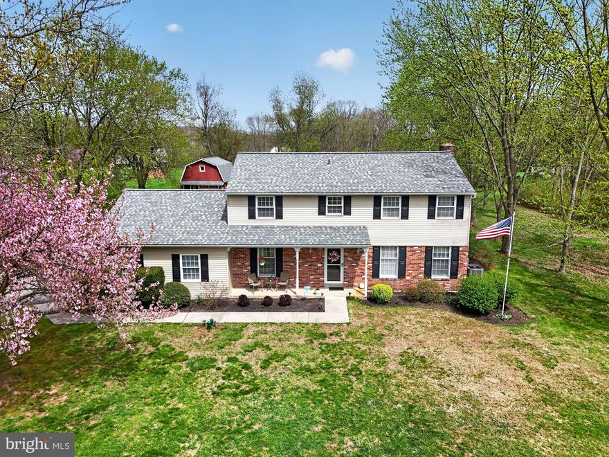 Welcome to 939 Alycia Lane, a 4-bedroom 2.5 bath center hall colonial sited on 2.37 acres on a quiet cul-de-sac in Franconia Township.  This home offers over 2200 square feet of living space and a full unfinished basement.  As you enter the home, there is a large living room to the right that is currently being used as an office and a formal dining room to the left.  Down the center hall you find the kitchen, breakfast area and family room spanning the back of the home.  The hallway and kitchen have parquet wood floors.  There is a wood fireplace in the family room and doors leading out to a screened in porch, perfect for 3-season use.  Off the kitchen is the laundry room, half-bath, and access to the attached 2-car garage.  Upstairs you will find the large primary bedroom with ensuite bath.   There are 3 other nice sized bedrooms with ample closet space and a full hall bath.  You will find original wood floors under all the carpets on both levels  (carpets were removed in one bedroom for you to view).  New roof and new siding installed in 2019.  But there is more!  Walk outside and you will find an in-ground pool perfect to cool off on hot summer days.  And beyond the pool is a 2-story barn which also got a new roof in 2019.  There are electricity and water available in the barn making it suitable for many different uses.  This home is located in beautiful Franconia Township and the highly rated Souderton Area School District.  Despite its bucolic nature, it is located near major routes like the PA Turnpike and 309.   After 40+ years in the home, the sellers are sad to say goodbye.  But this is your opportunity to schedule a showing, bring your imagination, and make 939 Alycia Ln your forever home! Please note: the sellers have elected to hook up to public sewer prior to settlement, thereby saving you that cost and inconvenience.