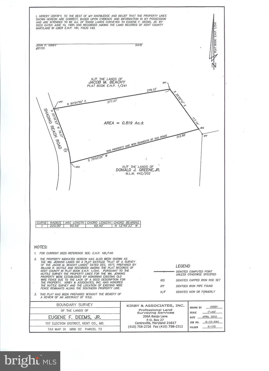 CHESTERVILLE FOREST ROAD PARCEL 73