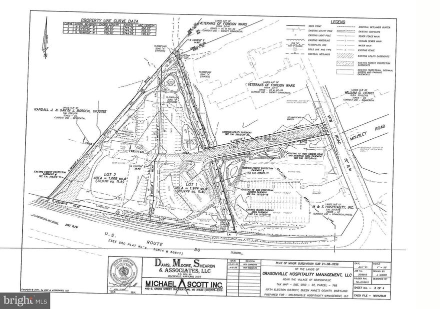 Grasonville - Prime Retail land along Route 50.  Property is currently undergoing subdivision and public record has not been updated and does not reflect current lot size or taxes.  Plat is noted the subdivision line, and the acres will be approximately 1.8 acres.  The billboard leased is included in the sale of this property.  The public water and sewer hook-up are available, parking lot is already on property.  This property is zoned UC, so you have many possible choices for the use of this prime real estate.  Call today to see the property.