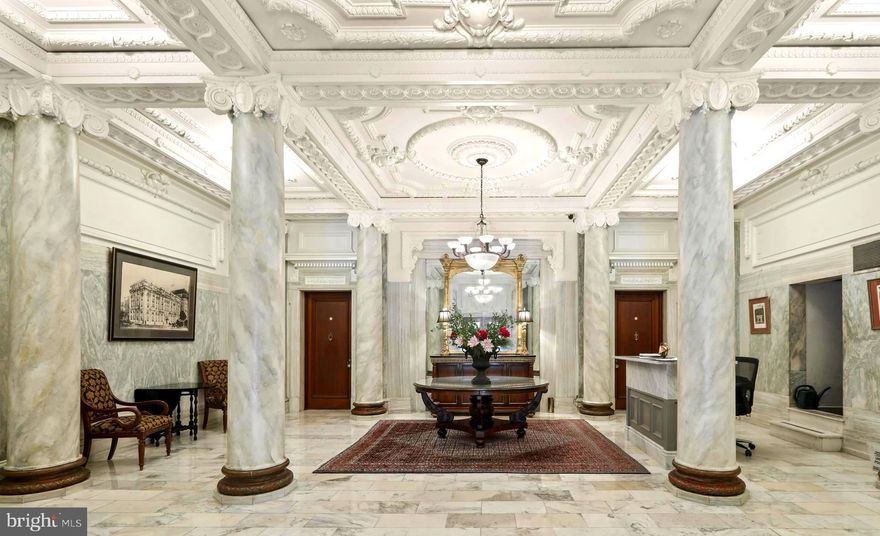 Paris in Mount Vernon! Unbelievable, Magnificent, Largest Floor Plan in Coveted Washington Apartments!!! Stately Beaux Arts Building on Historic Mount Vernon Place, Large Inviting Foyer with  In-Laid Hardwood Flooring Throughout, Large Double Living Room and Dining Room with Original Marble Fireplaces, Custom Bookshelves, Designer Wallpaper and Draperies.  High Ceilings with Breathtaking Original Gilded Moldings. Floor to Ceiling Windows,  Updated Kitchen and Bathrooms, Three Spacious Bedrooms. Large Storage Room in Lower Level,  All Within Close Distance to Penn Station, Fine Restaurants, Baltimore Symphony Orchestra, The Walters Art Gallery, Peabody Institute, Center Stage, Johns Hopkins, the Inner Harbor, and So Much More!! Taxes Included in Coop Fee! 24 Hour Door Person!
