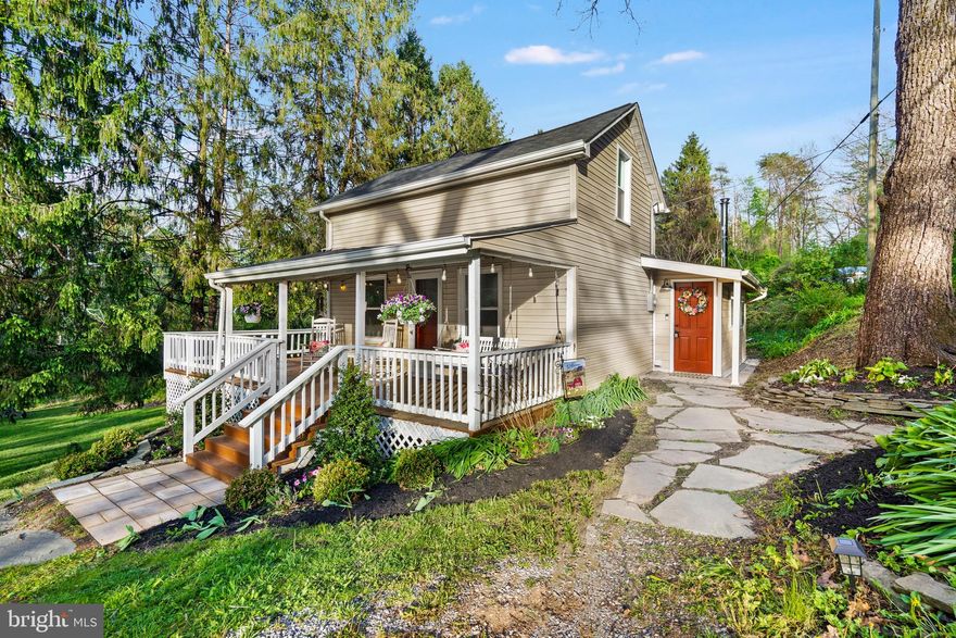 Welcome to this beautifully restored historic home that blends timeless character with modern comfort. Originally built in the 1700s, this unique property has been completely renovated and sits on 3.86 acres. Renovations include a new roof and new windows in the last 5 years, along with updated electric and new LED lighting,  plus more! The property provides plenty of space to enjoy the outdoors, including starting your mornings on the adorable covered front porch.  The property borders hundreds of feet of Cherry Run stream. Inside you will find a warm and inviting interior filled with character, from original details to thoughtfully integrated modern finishes.  This home has 2 bedrooms, 1 full bath, along with many great features such as custom-built sliding doors for closets, real stone surrounding the wood stove and custom-built butcher block in kitchen.  You will also notice some of the original wood throughout the home that has been saved and added for extra character. This home is a true gem, awaiting its next owners.