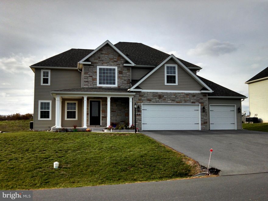 Beautiful 4 bedroom, 2 and 1/2 bathroom home located close to Greencastle in Rolling Hills Development. Siding and stone exterior and a paved driveway leading to a 3 car garage. Other features include a fenced in back yard, porch on front, propane fireplace, granite counter tops, and a laundry room upstairs.