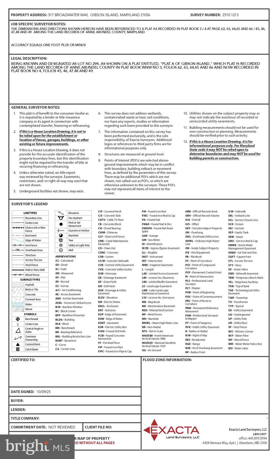 GIBSON ISLAND - Land