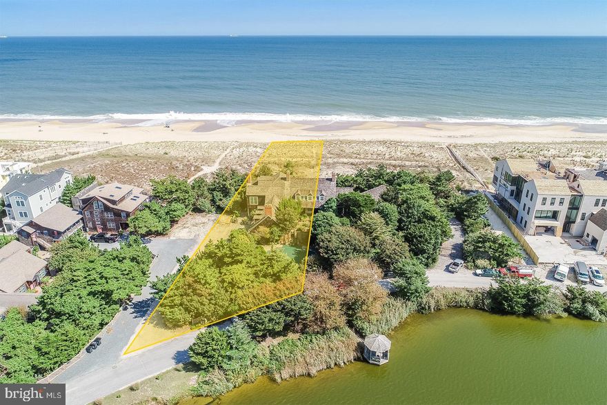 Oceanfront at its very best! Half acre building lot fronting both the Atlantic Ocean and Silver Lake situated at the corner of Penn Street and East Lake Drive, the most desired location along the Delaware coast. Enjoy serene views while being just a short bike ride to the shops and restaurants that line Rehoboth Avenue. Rare opportunity.