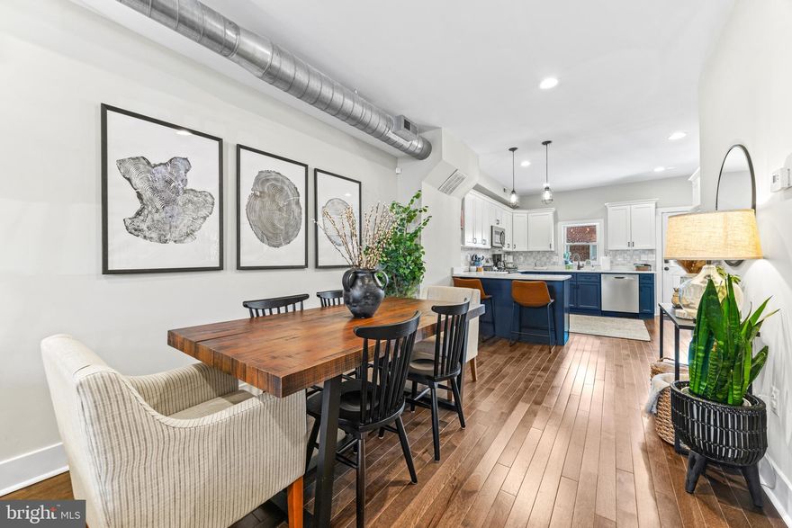 Welcome to 3725 Foster Ave, a luxuriously renovated townhome located in Brewer’s Hill! This well maintained home features 3 bedrooms, 3 full bathrooms, a parking pad and a rooftop deck. At over 1600 square feet of thoughtfully curated living space, this home provides the size and amenities of a suburban townhome while being nestled in a vibrant, urban neighborhood with parks, restaurants, coffee shops, breweries and more. Highlights of the main floor include expose brick walls, hardwood floors, quartz countertops, stainless steel appliances, upgraded cabinets and uniquely exposed industrial ductwork. Upstairs features 2 sizable bedrooms, with the primary suite featuring a beautifully updated ensuite bath and walk-in closet. The rooftop deck will take your breath away with sweeping 360 views of the city. The basement also includes a third bedroom and third full bath, with a fourth bonus room that serves as a secondary living/play space or converts to a fourth bedroom by utilizing the oversized sliding barn door for privacy. Conveniently located near all that Canton has to offer and all major commuting routes!