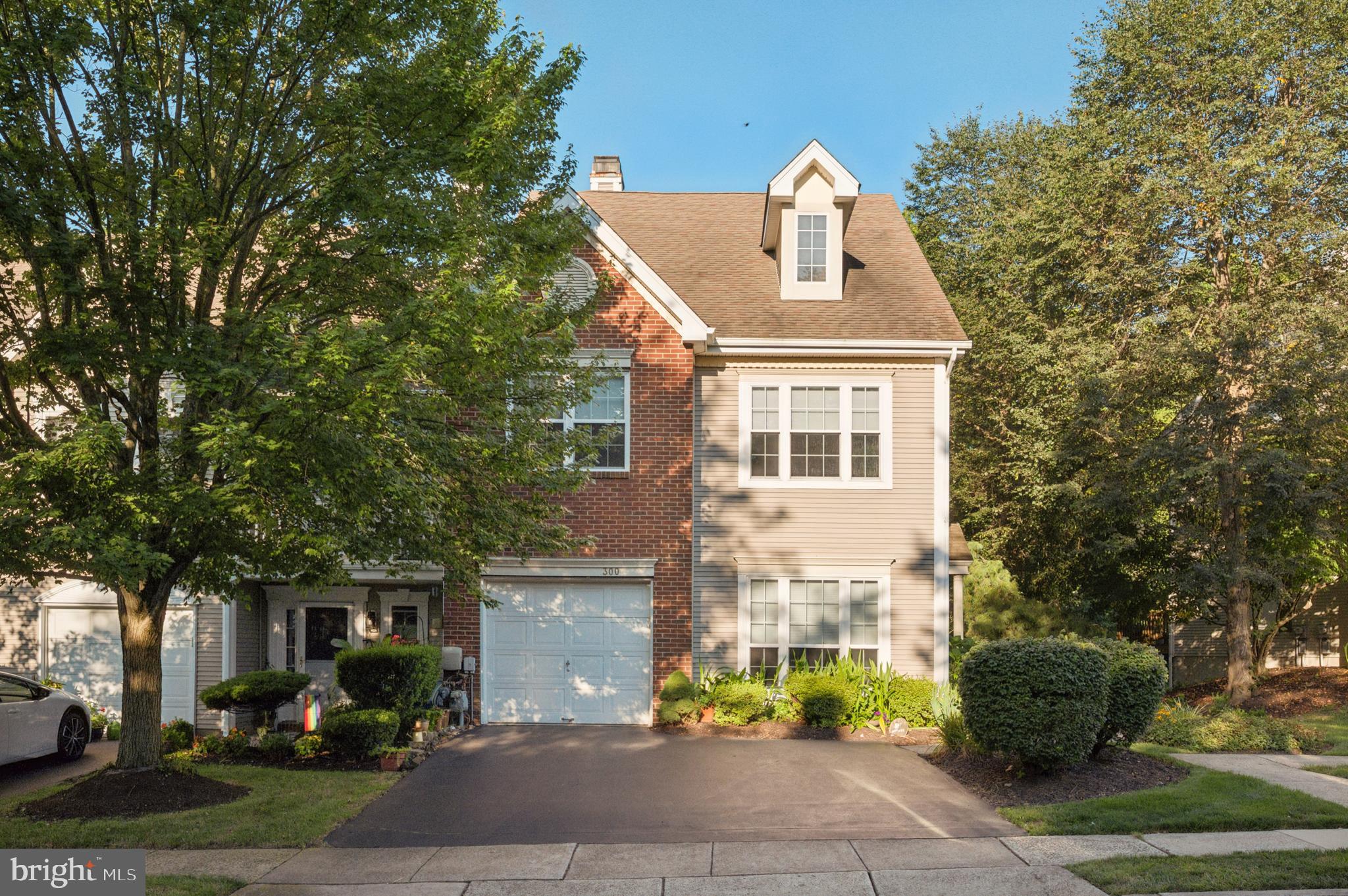 Professional Pictures Coming, Welcome to this stunning end-unit townhome in the highly sought-after Winners Circle neighborhood! 300 Pimlico Way. Built in 1993. This spacious meticulously maintained property offers over 2,014 square feet of beautifully finished living space with several upgrades throughout. This impressive 3-bedroom, 2.5 bathrooms home features an attached one-car garage. Enter on the first floor, there you will see the lovely large Formal Living room and Dining room that leads to a spacious open -concept family room with fireplace. The gourmet kitchen is complete with stainless steel appliances, stylish countertops, and a spacious pantry. Step outside to enjoy the spacious deck while sipping your morning coffee, outside dining, or relaxation. Beyond the deck, is an open peaceful space that enhances privacy and provides room for outside activities or simply enjoying the view. The upstairs leads to a spacious primary suite with a Vaulted Ceiling and 2 closets, including a renovated primary bathroom with frameless glass Large Shower Stall and a jacuzzi tub complete with Corian counters. The other two well-sized bedrooms offer ample closet space.. Enjoy the Swimming pool in this wonderful community . Convenient to Rts 309,463, 202 , Close to shopping and dining.