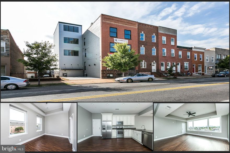 STUNNING RENOVATION LOCATED ON MAIN LEVEL W/ 1 ASSIGNED PARKING SPACE - located just steps to Patterson Park & Canton. Apartment features open floor plan w/ large kitchen, ss appliances, quartz counters & spacious living room/dining room. This unit offers 2 bedroom suites each w/ their own full bath and parking, pets case by case.