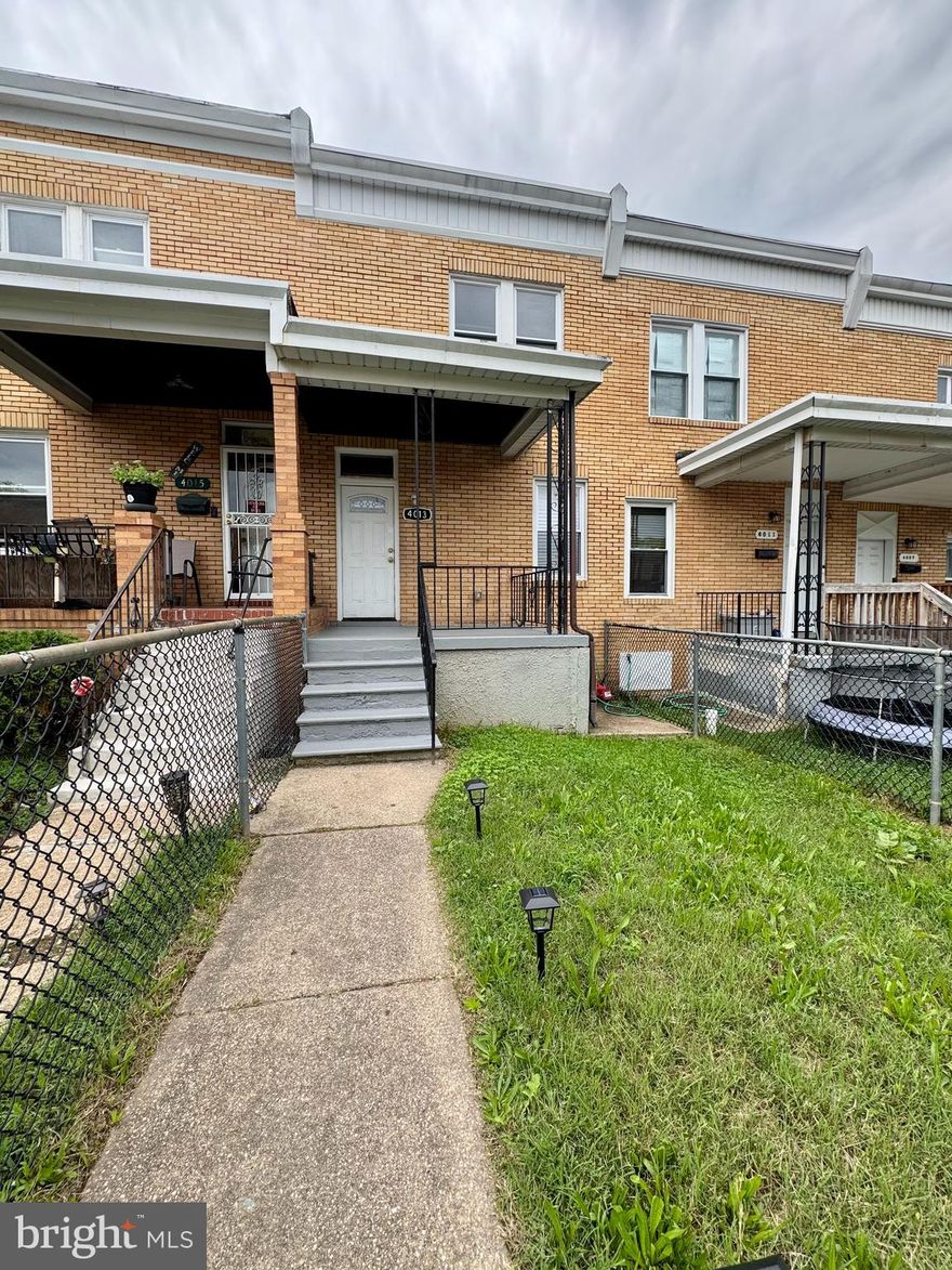 Welcome to 4013 Eierman Avenue—where charm meets opportunity in the desirable Arcadia-Beverly Hills community of Baltimore City! This spacious interior townhome features a classic brick exterior,  3 full levels of living space, and a fully finished basement ready for your personal touch. 
Step inside to discover sun-filled rooms, original hardwood floors, and a flexible layout with a large living area, separate dining room, and bonus sitting space on the upper level. Whether you're a first-time buyer or an investor, this home offers solid bones, timeless character, and space to grow.
Located on a quiet, tree-lined block in the Arcadia Historic District, you'll enjoy the convenience of being minutes from Herring Run Park, Lake Montebello, Morgan State University, and major commuter routes. This is a rare opportunity to own in a vibrant, walkable neighborhood full of charm and community.
Don't miss your chance to build equity, customize your kitchen, and live in one of Northeast Baltimore’s best-kept secrets—schedule your tour today!