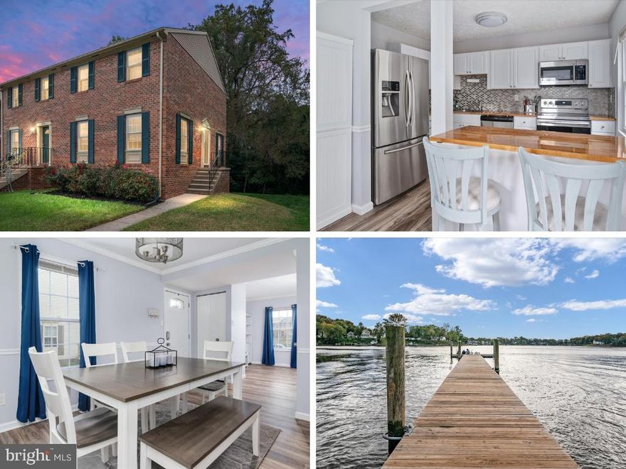 Delightful, End-unit Brick Townhome situated in the highly sought-after Elizabeth Landing Water Oriented Community. With a living space exceeding 1,400 sq’, this home presents 3 bedrooms, 2 full bathrooms, and a partially finished walkout basement. As you step into the main level, you'll be greeted by ample natural light, brand-new LVP flooring, a fresh coat of paint, an updated Kitchen equipped with modern stainless steel appliances, a separate dining room, and a generously sized living room.

Moving to the upper level, you'll discover 3 bedrooms, including the primary bedroom with a Walk-in Cedar Closet and direct access to an Updated shared full bathroom. The walkout basement is equipped with a utility room hosting laundry facilities, a bonus room featuring a wet bar, and an updated full bathroom. This adaptable area holds the potential for various uses such as entertainment space, an office, or even a 4th bedroom, making it a truly versatile part of the home!!! 

This water-privileged community offers a range of amenities including a beach, boat ramp, kayak storage, RV storage, community center, tot lot, and a picnic area. Don't miss the opportunity to experience the charm of this home just in time for the Holidays! Schedule your showing today!