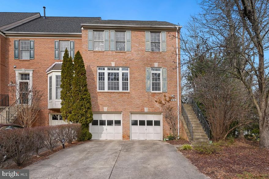 Welcome to 9901 Lambertina Ln! A stunning end-unit brick townhome in the desirable Willows Community of Rockville. With over 3,000 square feet of living space this home features 3 bedrooms and 3.5 bathrooms with a 2 car garage. Main level entry with formal living and dining rooms including gleaming wood flooring, beautiful molding details, and picture windows letting in tons of natural light. The eat-in kitchen features a breakfast nook, island with gas range and breakfast bar seating, double wall-oven, and granite countertops. The kitchen overlooks the family room with a cozy gas fireplace and access to the large back deck with views of the treeline. The upper bedroom level has a primary suite with vaulted ceiling, walk-in closet, and ensuite bath. The ensuite bath features a double sink vanity, and jetting tub, and walk-in glass and tile shower. The secondary bedrooms are spacious and also have vaulted ceilings and share a full bath. There is also convenient bedroom level laundry room. The lower level is fully finished with a large rec room, full bath, and a walk-out to the back patio in addition to garage access. Community amenities include pool, playgrounds, tennis and basketball courts, recreation facility, jogging/walking paths, and much more.