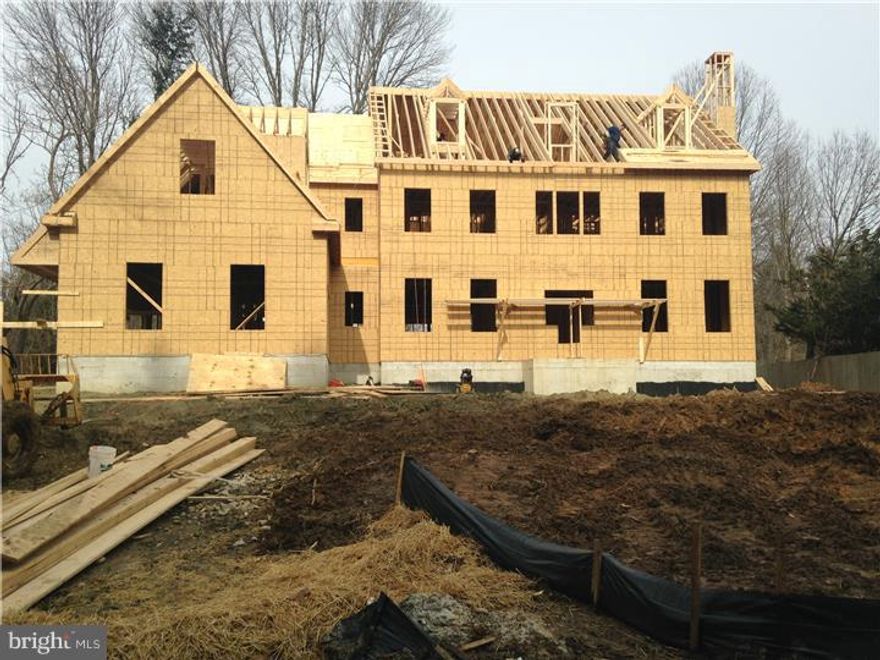 New Construction to be ready for 2015 Fall school year. The home sits on a quiet cul-de-sac street with fenced yard and own private entrance to the Radnor walking trail giving it a walk to Wayne ability. Amenities in this 5 Bedroom/4.2 Bath home include Center Hall, covered Porch, custom built Kitchen with large island, an ample family entrance, front and back stairs and plenty of storage. The upper level includes Laundry and Master suite with his and her closets. House is framed so come aboard soon to make your own custom selections. Large level yard.