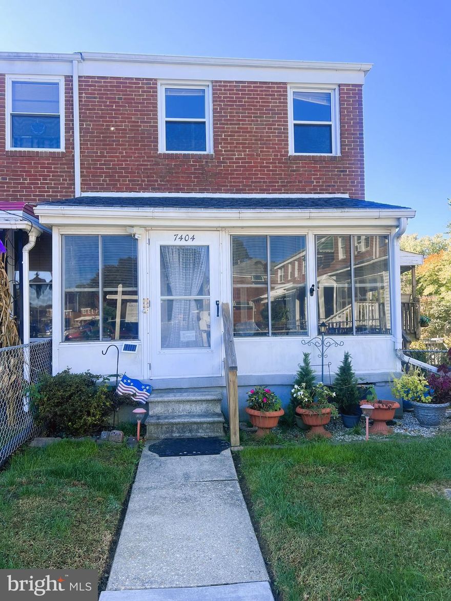 Original owners and previous Baltimore City Firefigher raised their family in this house and enjoyed the large spacious side and rear yard.  Waterviews from the side sunroom addition boasting magnificent sunsets.  Plenty of offstreet parking is perfect for truck, RV or boat parking.  Fully fenced and gated yard.  Home in need of TLC but boasts modest updates to include granite counters, laminate flooring and well maintained utilities.  Front Clay sewage pipes have been replaced.  Home  is a blank canvas for a savvy home buyer's design and improvement ideas.  One would be hard pressed to find a townhome priced below $200K in Baltmore County that offers the land this home boasts.  Ask about downpayment assistance opportunities available for qualified buyers.