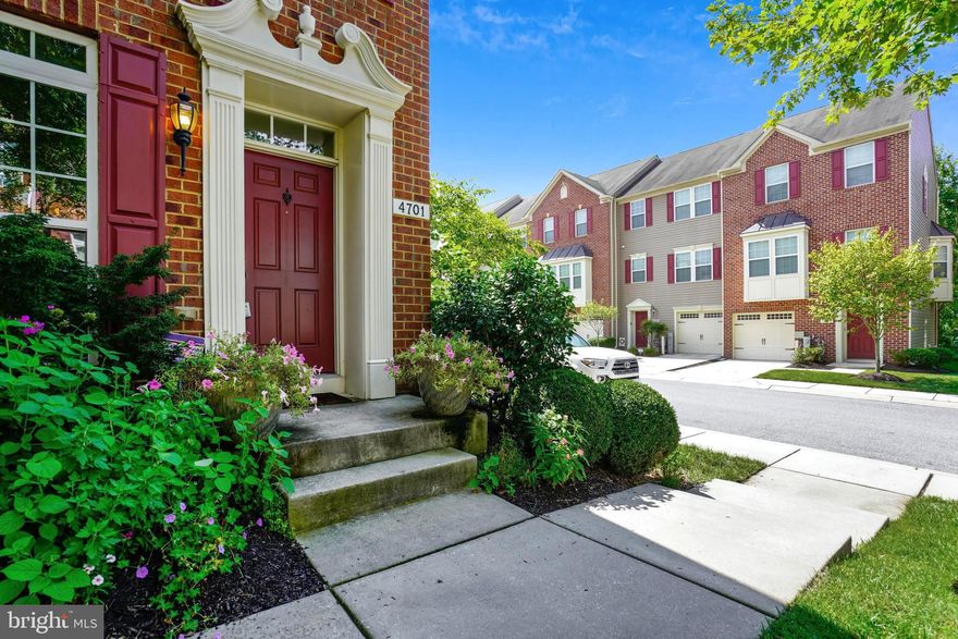 Welcome Home! This stunning 2350  square foot end unit townhouse is a rare find. Lots of upgrades make this home an especially good value.  Built of solid brick front with plenty of windows in the front/ sides with 2 car garage.  Beautiful wood floors on the main floor. Stylish custom window shutters. Side windows light up the interior staircase. Crown and chair rail molding create a polished look.  Recessed Lighting throughout entire home upgrades.  The main floor has a living room, dining room, powder room and family room located off the kitchen. The gourmet kitchen with  Maple cabinets, provides granite countertops, island w/ upgraded stainless steel appliances and fixtures. Island with drawers and room for stools.  Range Cooktop and built in microwave. Refrigerator with icemaker.  Top Tier Electrolux dishwasher and range. Huge pantry with California Custom shelving. California Custom Closets in nook living rm, master bdrm walk in closet, loft, ground floor custom study.  Attractive backsplash with lovely custom insert. Recessed lighting. Sliding glass doors off of the kitchen opens up to the low maintenance composite balcony with a privacy wall. Great space for entertaining. Two spacious bedrooms on the upper level. Designer/ Cirrus Ceiling fans.  Spacious  Owners suite with en suit with  cathedral ceiling,  a walk-in closet with a window and a spacious upper loft with lighted storage closet w custom California closets. Owners bathroom has a shower/soaking tub with  head and floor to ceiling tile.There is a granite top vanity and double vessel sinks. Two large bedroom has an ample walk-in closet and access to the hall bath room.  Lower level has a legal fourth bedroom with  Laundry area with tile floor, and access door to garage. Finished(walls and floor)/upgraded/insulated 2 car garage with automatic open(new smart garage opener WIFI Capable and storage. Central Vacuum system and security system. rough in lower level bathroom.  Conveniently located in the Village of Dorsey s Search with the village center located 1 block away offers shopping and restaurants. Also close by is the community pool, Fairway Hills Golf Course and the famous Centennial Park. Easy access to Rts. 29, 100, and Interstate 70 and 95. A must to see! CDC PLEASE WEAR YOUR OWN MASK AND GLOVES. SHOE COVERS MUST BE WORN AT ALL TIMES. ONLY DECISION MAKERS ALLOWED.  https://mls.TruPlace.com/property/2143/90480/