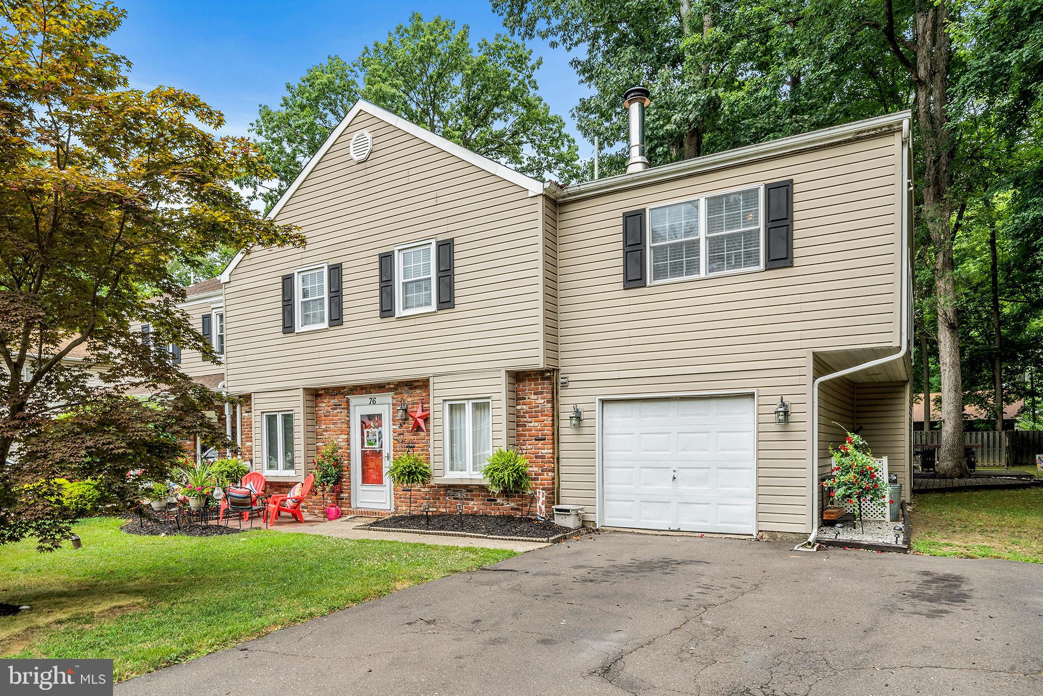 Welcome home to this charming brick-faced expanded twin home situated on a private cul-de-sac street. This property features over 2400 sq. feet of living space, including the addition of a 24ft bonus room with cathedral ceilings. The main level of this property features a functional floor plan complete with a one-car garage, mud/laundry room, powder room, kitchen completed with stainless steel appliances, cherry cabinetry, walk-in pantry, and breakfast nook. Formal dining room, living room, and nestled in the rear of this property is a sun-drenched great room complete with fireplace, access via Pella sliding glass doors, to a serene tree-lined setting backyard. The second level of this property features four bedrooms, a full bathroom, and a bonus room that can also be accessed via the back staircase in the main level's great room.  Blue Ribbon Neshaminy schools, nearby shopping and dining with easy access to NY, Philadelphia, Princeton, Route 1 & I-95.