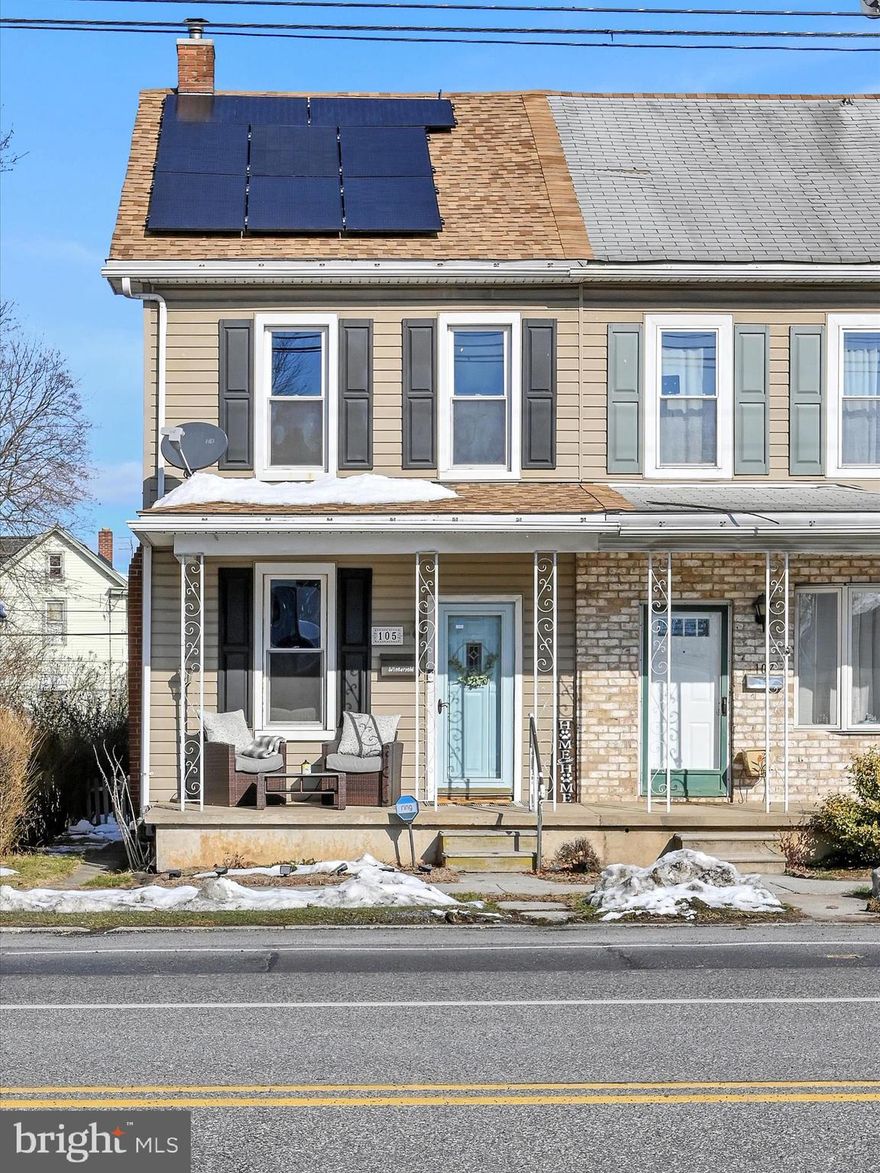 Check out this beautifully done, well maintained twin/semi detached property in Cleona borough. Property features 1st floor full bathroom. Washer hook up available on main level, current owners have washer and dryer in basement. Enjoy covered patio on the upcoming spring days!! 2nd level hosts 3 bedrooms and another full bathroom. Attic is finished as a bedroom, could be potential 4th bedroom. Updates throughout, including roof and solar panels! Property also features of street parking with 1 car detached garage. You won’t want to miss this one! Meticulously maintained! Schedule your showing today!