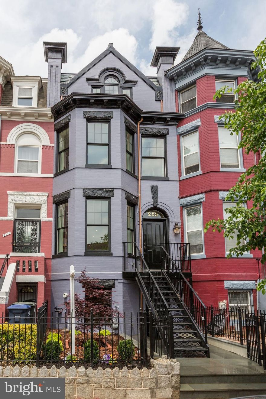 This remarkable opportunity awaits you as the tenant of 225 R Street NW, a luxury 6 bedroom plus den/home office townhome transformation completed in 2017.  Spanning over 3,000 SqFt, this residence embodies elegance and meticulous attention to detail.  Upon arrival, an abundance of natural light illuminates the living area with its 9' ceilings, guiding you towards the expansive open dining room and well-appointed luxury kitchen, perfect for hosting gatherings. A spacious covered balcony invites you to savor your morning coffee in tranquility. Head upstairs where the primary suite showcases a bay window and ensuite primary bathroom, featuring a generous shower as well as dual vanities. Completing this floor are generously sized second and third bedrooms - including its own private balcony - as well as a hall bathroom.  The home's spectacular 3rd level features a beautiful landing area, den/home office, another spacious bedroom, hall bath as well as laundry facilities.  Step outside on the first of two exquisite rooftop decks offering privacy and sweeping views of DC and beyond.  Included in this offering is the superb two bedroom basement unit, featuring its own full kitchen, full bathroom, laundry as well as expansive patio/backyard.  Beyond the confines of this exquisite residence, easy Metro access, dining and entertainment establishments and a walk score of 95, this luxury townhome ensures that you will feel right at home in the heart of it all.
