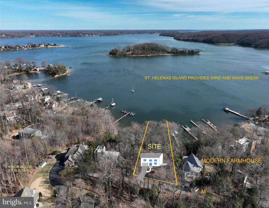Pick from 2 models: "Modern Farmhouse" or the newly added "Sherwood". Your custom-built home will be the second to the last house of only 3 houses on a private road providing ultimate privacy. Some highlights include: 76 Feet of your own sandy beach with panoramic views of the Severn, a private pier with boat lift, ideal for boating, kayaking, and waterfront living, open yet protected shoreline — calm waters shielded by Saint Helena Island, with no 6 mph speed limit, Palisades Community Beach just across the water from your private beach. Newly added The Sherwood model features the classic architecture of summer homes that made summers on the Severn River famous including an accordion door that seamlessly connects the waterside deck and side deck to the great room.  This classic summer home architecture is timeless.  The Modern Farm House styled model provides a thoughtfully designed, open-concept main level featuring 9' ceilings, oversized windows that bathe the home in natural light, and a gourmet kitchen with a large center island, perfect for entertaining. The spacious family room and dining area flow seamlessly to outdoor spaces, all designed to showcase the exceptional waterfront setting. The upper level features a luxurious owner’s suite with a spa-inspired ensuite bath and walk-in closet. Three additional generously sized bedrooms, a full guest bath, and a flexible loft space offer plenty of room for family or guests. Enjoy semi-cathedral ceilings throughout the second floor for added architectural character and light. The partially finished lower level includes a recreation room with the option to finish a fifth bedroom, bath, or private gym—customize it to fit your lifestyle. This is a once-in-a-lifetime chance to own a brand-new, custom home on one of the last undeveloped (wooded) waterfront lots on the Severn River. Experience the perfect blend of luxury, comfort, and the ultimate waterfront lifestyle. Schedule your private tour today and make this rare riverfront retreat your own.