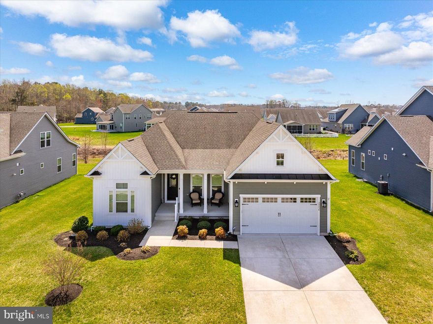 Welcome to the Estuary—one of Selbyville’s most sought-after coastal communities, known for its resort-style amenities, natural surroundings, and unbeatable proximity to the beach. Residents here enjoy a lifestyle that goes far beyond the home itself, with access to a clubhouse, pool, fitness center, walking trails, and serene water views—all while benefiting from low HOA fees.
Built in 2022, this beautifully maintained one-level home offers the ease of modern living with a thoughtful, open layout designed for both everyday comfort and entertaining. Tucked away on a quiet cul-de-sac, the property provides a peaceful setting within the neighborhood.
Inside, you’ll find a spacious split-bedroom floor plan, highlighted by a generously sized primary suite offering privacy and relaxation. Additional features include a well-appointed laundry room with utility sink, a two-car garage, and stylish finishes throughout.
Enjoy your morning coffee on the charming front porch or unwind in the screened-in back porch—perfect for relaxing after a day at the beach.
Located just minutes from Fenwick Island, Ocean City, and local dining and shopping, this home offers the perfect combination of coastal lifestyle, convenience, and comfort.