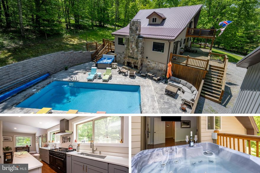 Recently updated in 2021, this home features modern finishes, premium hardwood floors, and upgraded systems throughout.  Located next to Wisp Resort and Fantasy Valley golf course, this property is just minutes from everything Deep Creek Lake has to offer! Step into your private oasis featuring an incredible outdoor patio with a luxurious saltwater pool. The patio is complete with a hot tub, a wood burning fireplace, outdoor bar, and plenty of lounge seating. It's resort style living right in your own backyard. The main house is 4 bedrooms and 3 full bathrooms with just under 3,000 square feet of living space. The kitchen features top-of-the-line appliances, custom cabinetry, and an island perfect for setting up food. Designed for both style and function, it’s a chef’s dream—where gourmet meals and everyday living come together effortlessly. The primary bedroom features a hot tub on the balcony, perfect for a relaxing movie night. All bathrooms have been beautifully updated and appointed. Downstairs is the perfect place to enjoy any sports game. There is a game table, pool table and a second living room perfect for game night! The massive 38ftx50ft (2,272 sq ft) heated garage offers so much space for storage or a workstation with an apartment/in-law suite above. The sellers currently have the space above the garage setup as a 3 bedroom (no egress) and 1 full bathroom. This property is located outside of zoning, so the new owner can decide what they wish to do with this amazing space! Please contact me today to schedule a private tour of this McHenry oasis!