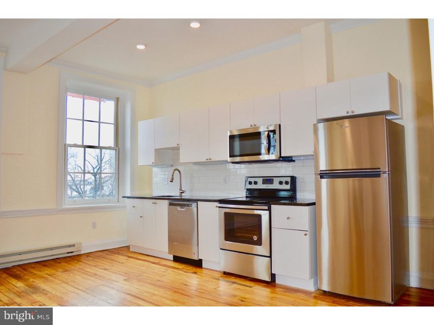 Gorgeous Brand New 1 BD | 1 BA  with Delaware River views! Located in the Society Hill neighborhood comes with all the top of the line finishes and details you have been looking for. Hardwood flooring and large windows throughout, a spacious living and dining area. Beautiful kitchen features electric cooking, granite counters, stainless steel appliances as well as modern cabinetry. This bright unit features plenty of closet space, central air and a full bathroom. For your convenience there is a washer/dryer in the unit as well. Walking distance from some of the city's favorite spots to dine, drink, and relax! You'll be steps from South Street attractions as well as local favorites like Wawa, Whole Foods, and Spruce Harbor Park, and close proximity to Washington Square and Independence Hall. Public transportation is just steps away. First month's rent, last month's rent, 1 month security deposit, rental application due at signing. Available for immediate occupancy! We welcome your visit!