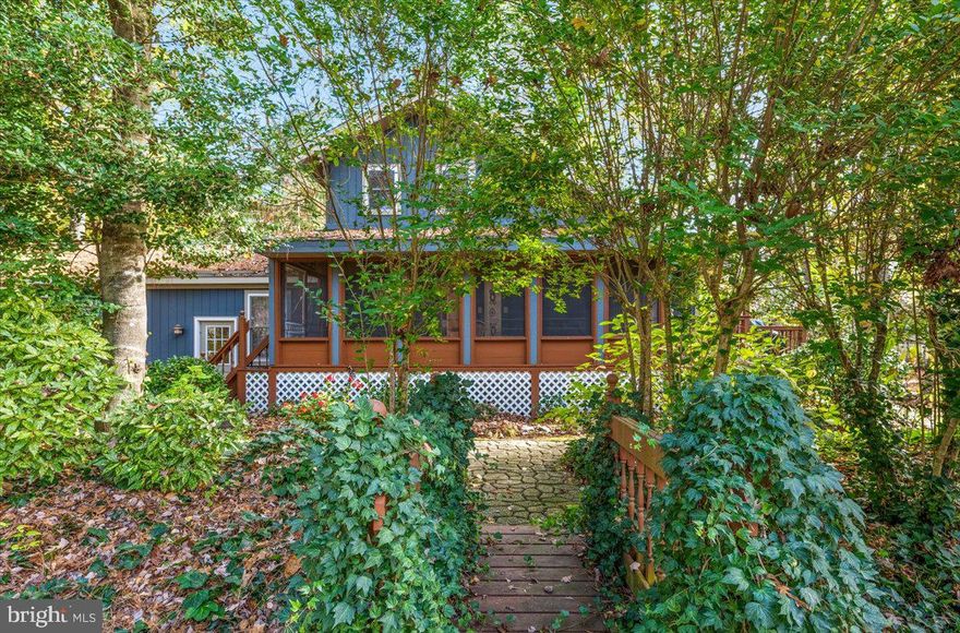 This 3 bedroom 2 bathroom home offers cathedral ceilings, recently updated laminate flooring, first floor primary bedroom and office, awesome screened porch, large deck, storage shed and huge garage with workshop (so much potential).  The updated kitchen boasts granite counters, stainless appliances, beautiful backsplash and a large pantry.  The primary bedroom opens to a private courtyard.  The living room slider opens to the wrap around deck.  Nice corner lot.   This spacious and well maintained home is located close to the Swim and Racquet Club and White Horse Park.  This is an extremely functional house in a great location!!