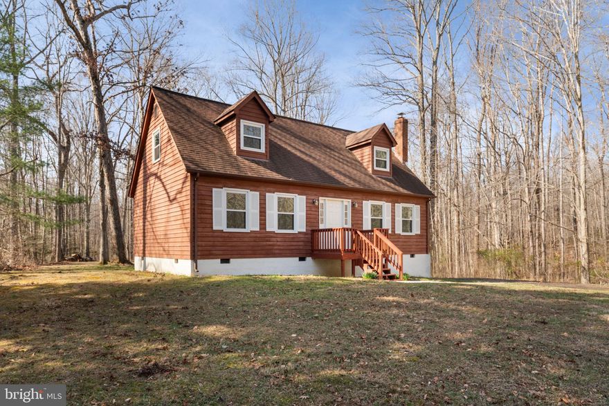 Discover the timeless charm of this classic 1987 Cape Cod-style home, offering 1,752 sq ft of living space across two cozy levels.  Featuring 3 spacious bedrooms and 2 full baths, this well-maintained residence blends traditional symmetry with practical modern appeal.  Step inside to a welcoming layout highlighted by a large, functional kitchen—perfect for family meals and gatherings—with convenient sliding doors that open directly to a generous back deck, ideal for outdoor entertaining, morning coffee, or simply enjoying the peaceful surroundings.  A wood burning stove that is currently stored in the shed conveys, and could be reinstalled in the living room to add to the ambience...thimble, flue and chimney already in place!

Set on a very private 2+ acre lot, the property offers seclusion and natural beauty: partially wooded for privacy and serenity, with a cleared backyard ready for play, gardening, or future additions.  A large shed with power provides excellent storage or workshop potential.  Location is a standout—enjoy easy, convenient access to both Culpeper and Warrenton (just a short drive away), putting shopping, dining, and amenities within easy reach while maintaining a quiet, country-like feel.  With lots of opportunity for expansion or personal updates, this home is a blank canvas for buyers seeking a solid foundation in a desirable area. 

Whether you're envisioning modern renovations or simply appreciating its classic character, this Cape Cod gem awaits its next chapter!  Don't miss this rare combination of privacy, space, and potential—schedule your showing today!