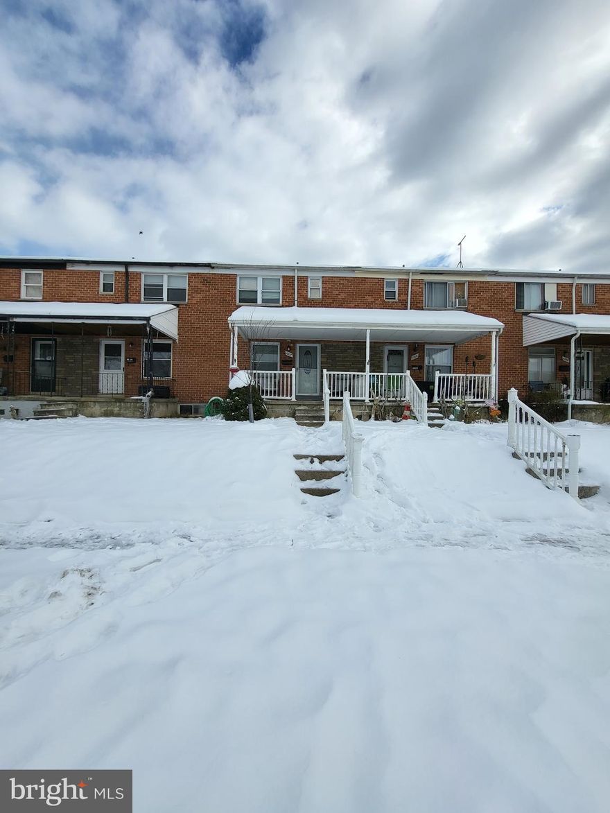 Brick interior rowhome located in the Fox Ridge Manor Community in Essex. Investor special or a great opportunity for a homeowner to add some sweat equity. 3 bedrooms, 1 full bathroom. Don't wait, call to schedule you showing today!