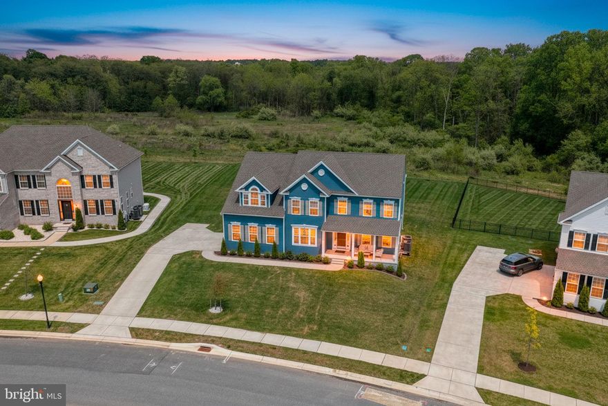 Welcome to this exceptional, nearly new luxury residence tucked away on a premium half-acre homesite in the desirable Summit Pointe community. Perfectly positioned at the rear of the neighborhood and backing to canal property, this home offers a rare combination of privacy, scenic views, and modern elegance.

From the moment you arrive, the inviting front porch and timeless curb appeal set the tone for what awaits inside. A turned two-car garage and extended driveway provide ample parking, while the dramatic two-story foyer and sweeping flared staircase create an unforgettable first impression.

Inside, sophisticated finishes and thoughtful design are evident throughout, including seamless luxury vinyl plank flooring, custom trim work, and an abundance of natural light. The formal living and dining rooms are beautifully appointed with crown molding, decorative millwork, and oversized windows—perfect for hosting elegant gatherings.

At the heart of the home, the designer kitchen is truly a showpiece. Anchored by an impressive 11-foot center island, this space is built for both entertaining and everyday living. Featuring upgraded 42” cabinetry with crown molding, quartz countertops, stainless steel appliances including wall oven & built in microwave and a statement range hood, along with designer lighting, this kitchen blends style and function effortlessly. The adjoining breakfast area overlooks the expansive backyard, creating a bright and welcoming space.

The stunning two-story family room is a true focal point, showcasing floor-to-ceiling custom accent walls, a modern gas fireplace, and dramatic windows enhanced by elegant drapery and designer lighting. Seamlessly open to the kitchen, this space is ideal for entertaining on any scale. A private home office with French doors offers the perfect work-from-home retreat.

Upstairs, you’ll find four generously sized bedrooms and three full bathrooms, including a well-designed Jack-and-Jill suite and a private princess suite with its own bath. The luxurious primary suite is a true retreat, featuring a spacious sitting area, dual walk-in closets, and a spa-inspired ensuite bath complete with dual vanities, soaking tub, oversized glass-enclosed shower, and private water closet.

The fully finished walk-out basement expands your living space even further, offering a large recreation area, full bathroom, and multiple flexible rooms ideal for guests, a home gym, or additional office space. Ample storage areas ensure everything has its place.

Step outside to your expansive backyard oasis, offering endless potential to create your dream outdoor living space—whether it’s a pool, patio, or outdoor kitchen—all while enjoying the peaceful, private backdrop.

Additional highlights include 9-foot ceilings on all levels, custom window casings, dual-zone HVAC, and a convenient first-floor laundry room.

Ideally located with easy access to Rt. 896 and just minutes from shopping, dining, and everyday conveniences, this move-in ready home delivers luxury, space, and lifestyle in one exceptional package.

Don’t miss the opportunity to make this stunning home your own—schedule your private showing today.