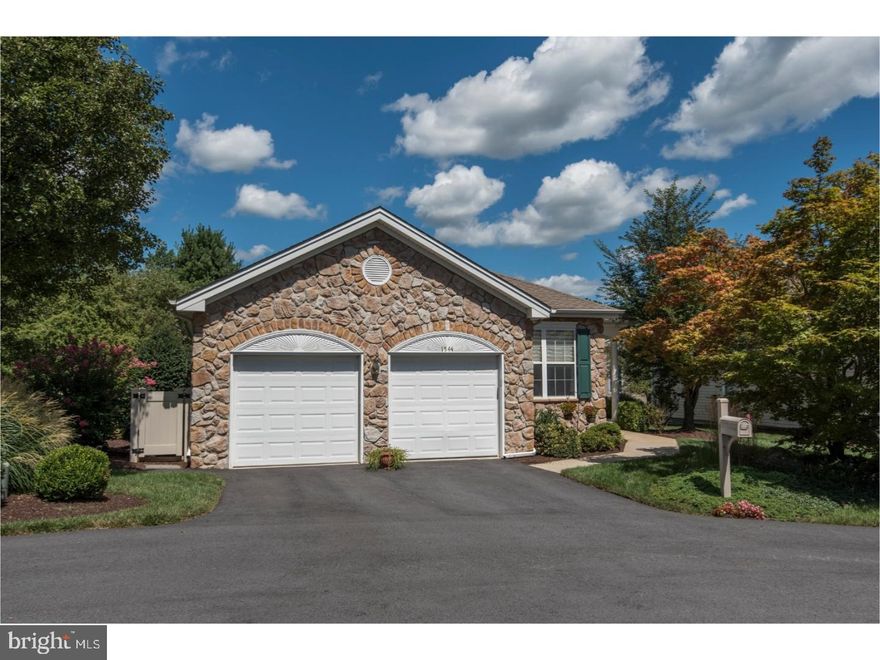 If your looking for one floor living with an open floor plan and a fabulous finished basement then 1544 Ulster Court is worth a visit. This 3 bedroom/ 2.5 bath home is situated on a quite cul-de-sac and has been meticulously maintained by the original owners. The covered entry leads you to a set of double doors and into the foyer with tile flooring which overlooks the great room and dining area both rooms are finished with hardwood flooring. A see thru gas fireplace with marble surround connects the living room to a cozy tv/reading area . . The kitchen is just steps and and is complimented by a sunlit breakfast room and just beyond a doorway leads you to outdoor deck. The main level is completed with 3 bedrooms and 2.5 baths a mud/laundry room with access to the attached 2 car garage. The lower level contains a finished basement ready for entertaining with a bar , card table and TV area. There is also plenty of storage and a separate over-sized clothes storage area. At time of final settlement contributes 1,235 to the Ulster Capital Fund and 1,730 to the Hershey's Mill Master Avocation Capital Fund are collected.