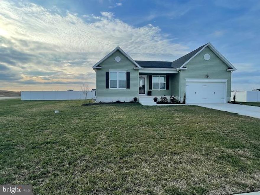 Welcome to 240 Vale Blvd! Original purchase price just over two years ago was over $468,000!
This stunning 3-bedroom, 2-bathroom home was thoughtfully built in late 2023 and offers over 2,000 sq ft of luxurious, single-level living. With just one owner, the home is in pristine, move-in-ready condition and packed with upscale finishes throughout.

Located just minutes from charming Milford, Delaware, you'll enjoy a quaint small-town atmosphere, a growing downtown filled with fantastic restaurants, and unique local shops. Plus, you're just a short drive away from Delaware’s beautiful beaches—perfect for weekend getaways or daily coastal living.

Inside, you'll find beautiful LVP flooring that flows throughout the home, elegant tray ceilings in the formal dining room, and a spacious open-concept kitchen and living area that’s perfect for hosting guests. The chef-inspired kitchen features tall espresso cabinetry, granite countertops, stainless steel appliances, and a large island with bar seating.

The luxurious primary suite offers a true escape, complete with a custom tile and glass walk-in shower that brings spa-like comfort home. Step outside to enjoy over half an acre of private, fenced-in yard space, enhanced by a charming gazebo and a utility shed for added convenience.

Need more room? The full unfinished basement—with two egress windows and rough-in plumbing for an additional bathroom—is a blank canvas ready to become whatever you envision: guest quarters, home gym, media room—you name it.

Special Notes:
third-party processor required
Home sold as-is but comes with October 2023 inspection reports and builder-completed repairs.
Disclosures must be signed and submitted with all offers.
✨ Don’t miss out on this rare opportunity—schedule your showing today and fall in love with everything 240 Vale Blvd has to offer!