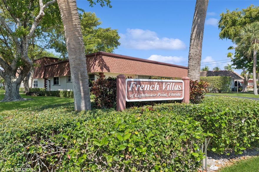 BEAUTIFUL 2 BEDROOM-1 FULL & 1 HALF BATH CONDO IN SOUGHT AFTER FRENCH VILLAS IN LIGHTHOUSE POINT (EAST OF US1) -ONE MONTH  RENT IS FREE- CORNER CONDO - SECOND FLOOR. WOOD LAMINITE FLOORS IN MAIN LIVING AREA- GOURMET KITCHEN FEATURES: GRANITE TOPS,LOTS OF CABINETS, BLACK STAINLESS STEEL APPL'S.- BIG DINETTE-MASTER BEDROOM  HAS LARGE WALK-IN CLOSET-BATHROOMS ARE REMODELED- LOTS OF WINDOWS PROVIDE NATURAL LIGHT. SPACIOUS LIVING ROOM-AC & WATER HEATER ARE (APPROX.5 YRS)- SEPARATE STORAGE ROOM IN BREEZEWAY- WINDOW TREATMENTS STAY.-ACCORDIAN SHUTTERS ON ALLL WINDOWS- LAUNDRY ROOM ON PREMISES-ASSIGNED PARKING SPACE &GUEST -CREDIT SCORE 700+-AMENITIES INCLUDE: CLUBHOUSE, BILLIARD ROOM &POOL-CLOSE TO BEACHES, INTERCOASTAL, RESTAURANTS,PARKS & SHOPPING. I-95 AND TURNPIKE. SHOWS LIKE A MODEL!!