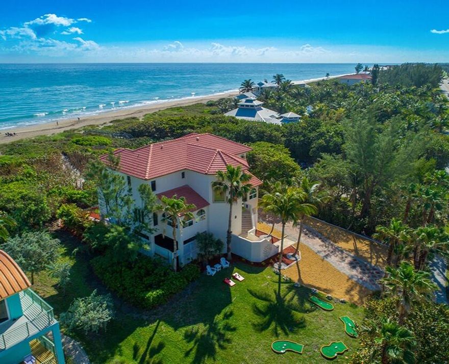 WHERE ELSE CAN YOU BUY A DIRECT BEACHFRONT PROPERTY AT CLOSE TO 4 MILLION? A very high-quality beach home - great price! Magnificent 9 -BED, 6- BA property on just under 1 acre direct oceanfront lot, over 5,000 sq. ft. of living space. Renovated in 2023, boasting amenities discerning buyers expect, including a private elevator. The property's prime location near Bathtub Beach on South Hutchinson Island in Stuart, Florida, offering a private beachfront access, and unparalleled enjoyment of a pristine coastline. No HOA restrictions, you can customize as you choose. Sturdy construction, windows & doors throughout, for peace of mind during inclement weather. Stuart is a town renowned for coastal charm & quality of life. Residence is available Furnished or Un-furnished WEBSITE & FLOORPLAN available on request Shown by appointment only. Measurements are approximate