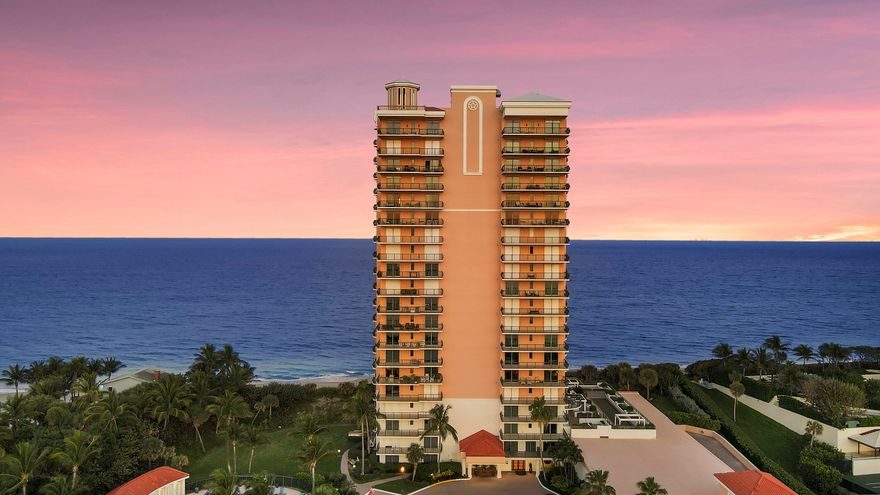 Welcome to Via Delfino! This sprawling five-bedroom condo makes up the entire 6th floor of one of the premier buildings on Singer Island. Offering dramatic views of the Atlantic Ocean and the Intracoastal Waterway rendering panoramic sunrise and sunset views! The great room features wide-open views of the Atlantic Ocean through floor-to-ceiling sliding glass doors. The large master suite offers a private ocean front terrace with his and her bathrooms and walk in closets. Architectural highlights include a private elevator landing, a gracious entry foyer that leads into the great room, marble floors, and terraces off each bedroom. Included are three garage parking spaces. Building amenities include a full-time onsite manager, fitness center, pool, guest suites, and private beach access.