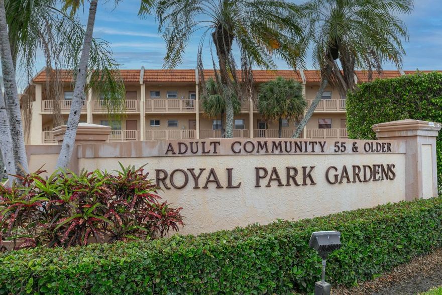 For those looking for a vibrant & enjoyable lifestyle in their retirement years, the desirable 55+ community of Royal Park Gardens is a perfect place for you. Located within minutes to shopping, restaurants and parks. The amenities cater to a variety of interests. Featuring a ballroom, card room, 3 resort style heated pools, cabanas, picnic area with BBQs, fitness center, tennis court, bocce ball, pickleball, shuffleboard, horseshoes, & social activities. Come home to your cozy 3rd floor 2/2 condo with a screened balcony overlooking the picturesque Stranahan River, equipped with new stainless-steel appliances, AC unit, ceiling fans & tall toilets. Condo has in-unit washer & dryer. Don't miss out, the residents here have plenty of opportunities to stay active & engaged within the community.