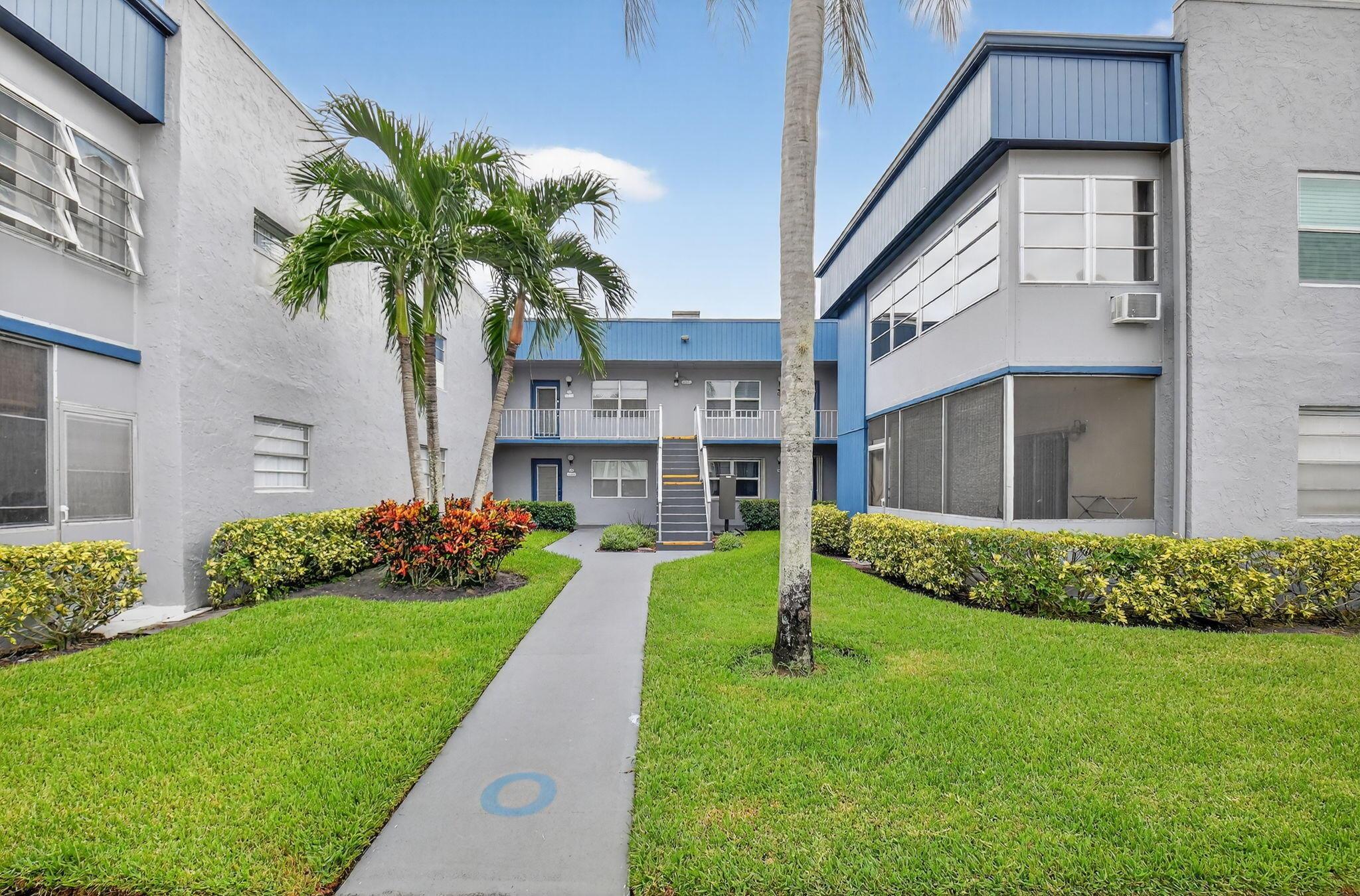 Come and live in this beautifully remodeled first floor condo for the 2025-2026 winter season. Tastefully decorated in a beachy color palette inside and out, with a relaxing garden view setting and a screen porch to enjoy the weather from. Enjoy the many amenities that the community has to offer, such as a clubhouse nearby with a pool, golf course. theatre, pickleball, tennis, hair salon, cafes, a bus service and so much more. Convenient to everything you need, such as shopping, restaurants, medical facilities, a hospital, and houses of worship. A short drive down Atlantic Ave. to downtown Delray, the beach and located in between two airports. Don't miss out on this one!