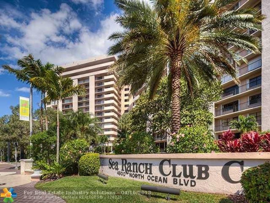 The South East exposure brings lots of natural light to this lovely 2/2 split bedroom plan;1433 sq ft unit.  Enjoy Ocean and Tennis Courts views from both Bedrooms and Living/Dining Rooms.  Swim in 3 pools or in the Superb Beach Area and Cookout in the BarBQ Grills for your Dining at the Gazebo by the Beach.  Also, you can stay fit in the Year to date Gym facilities and entertain in the Social Rooms of this Five Star Condominium on the Beach; in Lauderdale by the Sea, Florida known as Sea Ranch Club.