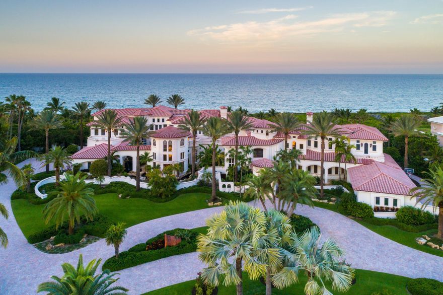 Magnificent Oceanfront estate home 'Il Santuario' in prestigious Sailfish Point awaits your arrival. Truly a sanctuary with approximately 280 feet of direct ocean views for the most discerning buyer on Hutchinson Island, FL, a private paradise. This apx. 17,000 sq. foot estate home is situated on two exquisite acres of property featuring unique tropical gardens amongst the Koi pool flowing throughout the flora. This completely remodeled estate features a luxurious oceanside wet edge lap pool and spa to enjoy amongst the ocean breeze. Pool features sheet waterfalls and gentle flowing fountains. This architectural masterpiece of 8-bedrooms, 9 full/4 half baths, 6 car garage, features the most exquisitely imported marble and stone throughout the home. Full gourmet chef's kitchen of finest quality. Comfortable and expansive Media room for relaxing entertainment. Private Mother-in-law's suite or staff quarters with pool and ocean views. Inviting verandas off bedrooms and main rooms of the home to relax and watch the captivating sunrise and sunset. The estate is the finest built on the oceanfront of Florida elegantly designed with sophistication and luxury in mind. Enjoy Jack Nicklaus golf, tennis, fitness and dining at the lovely Sailfish Point Club. Owner can dock yachts up to 125ft. at private marina.